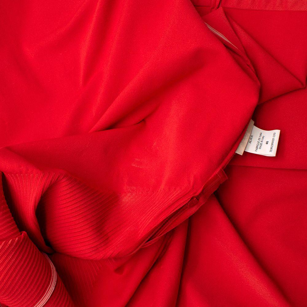 Floral Red Stretch Knit Skater Dress