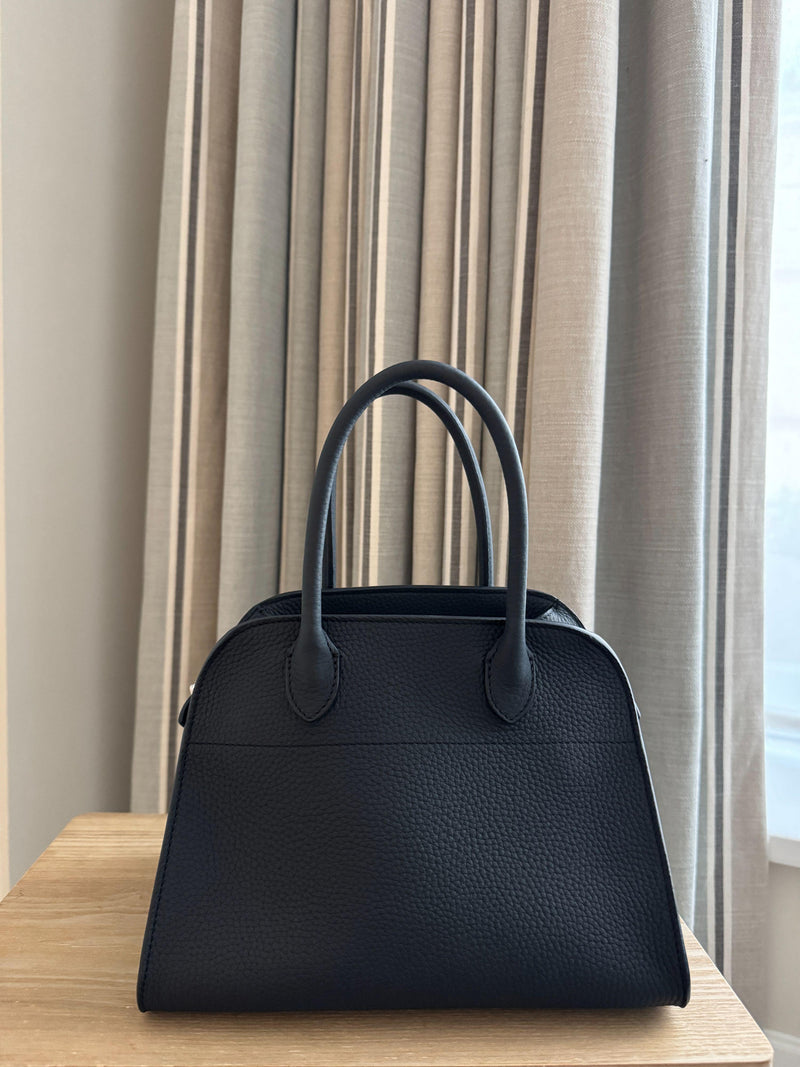 Dark Navy Grained-Leather Margaux 10 Bag