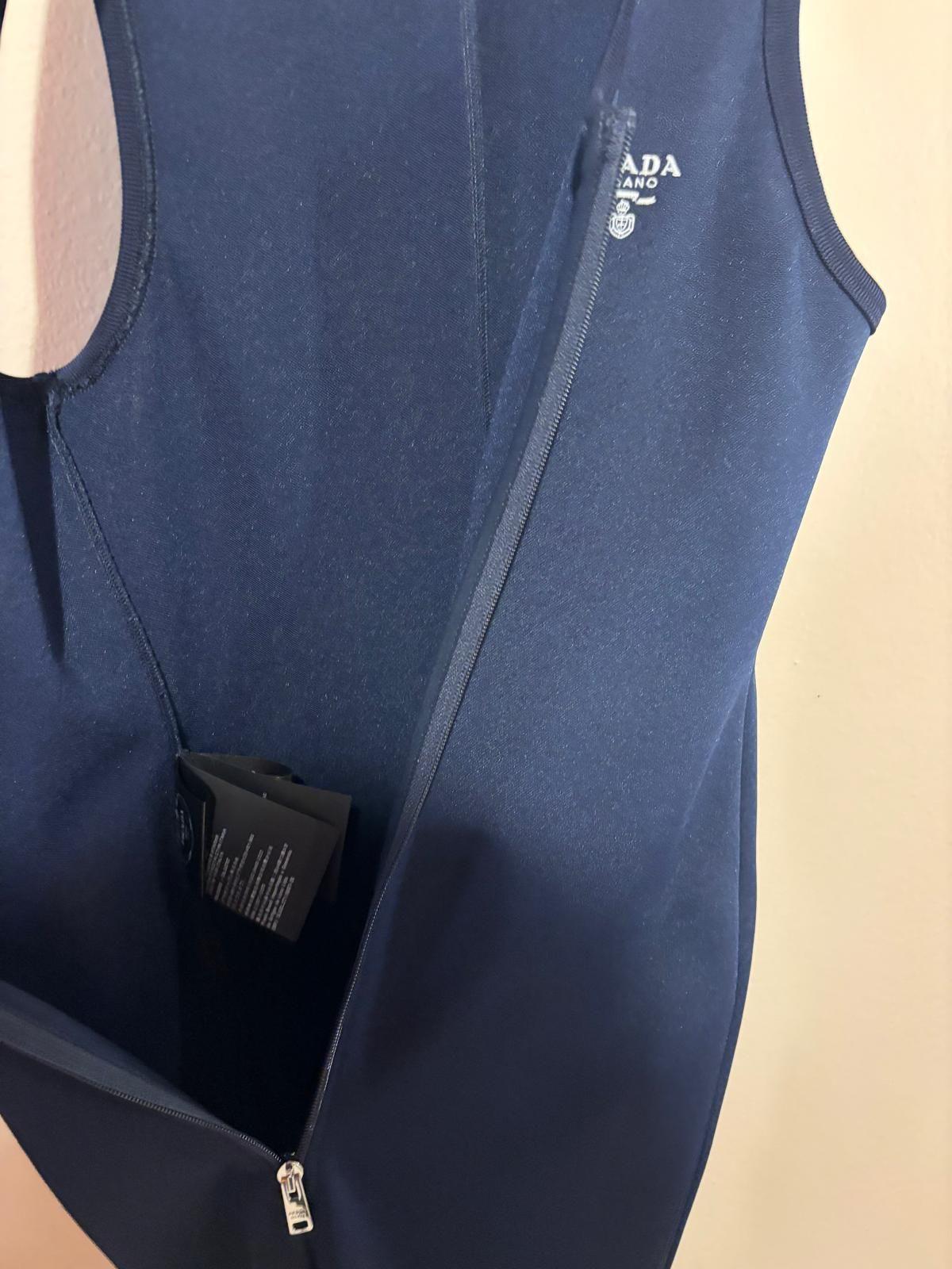Prada Navy Blue Lycra Jumpsuit