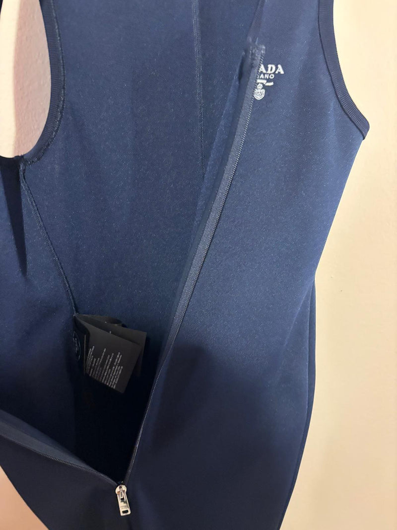 Prada Navy Blue Lycra Jumpsuit