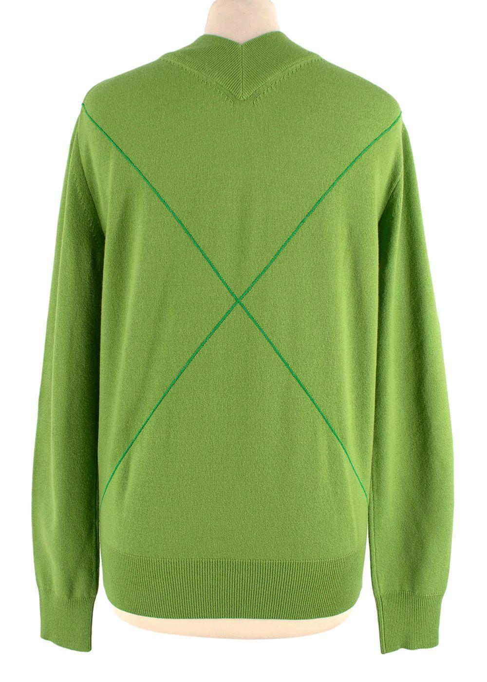 Bottega Veneta Green Wool-blend Fine Knit Jumper