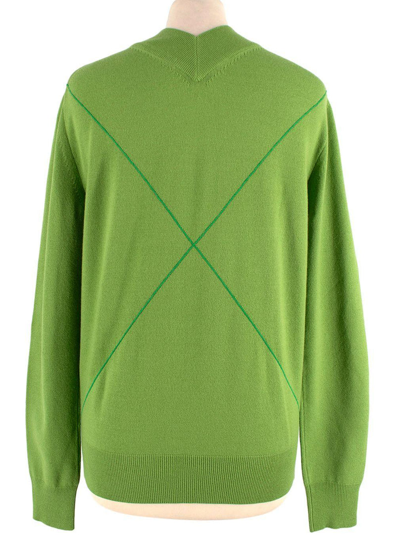 Bottega Veneta Green Wool-blend Fine Knit Jumper