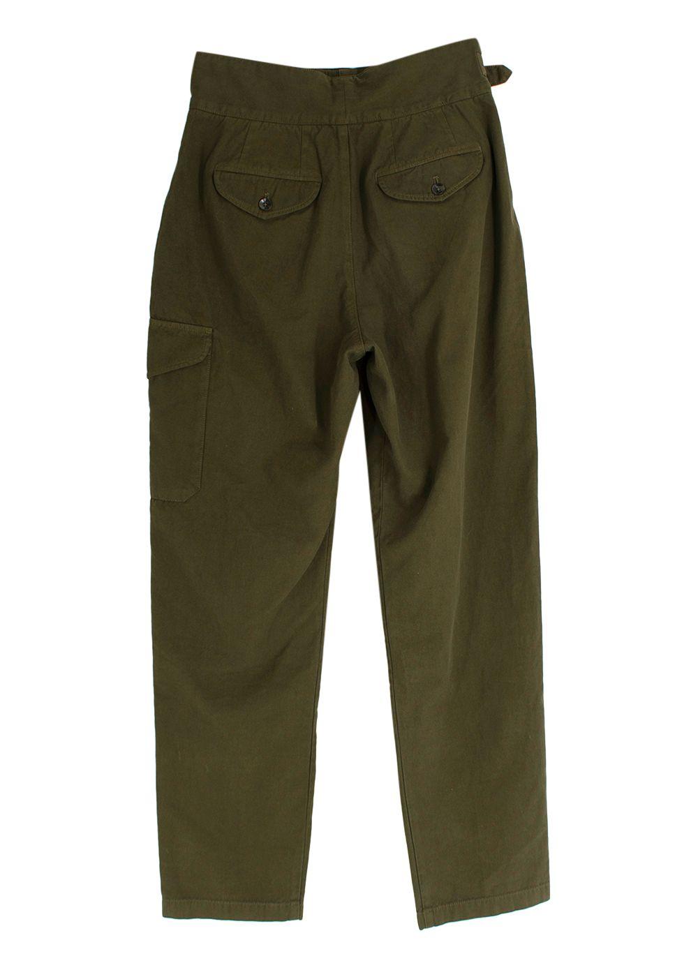 khaki cotton twill Gwen caro trousers