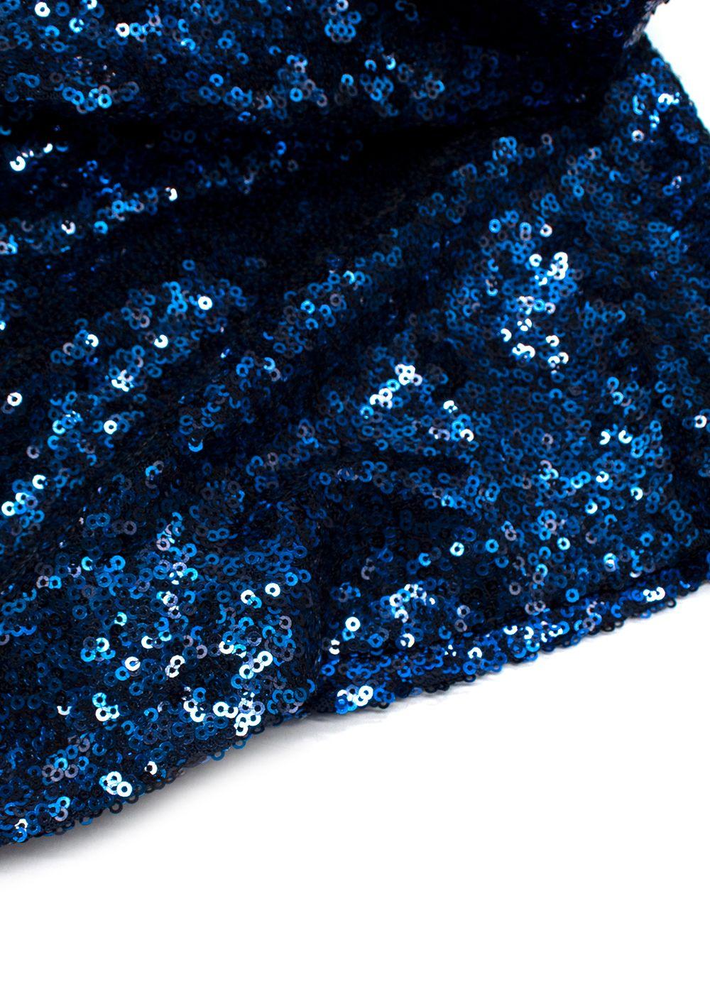 Staud Cobalt Sequin Long Sleeve Mini Dolce Dress