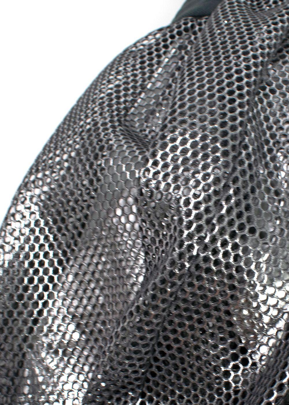 Dior Fall 2021 Metallic Silver Mesh Midi Skirt