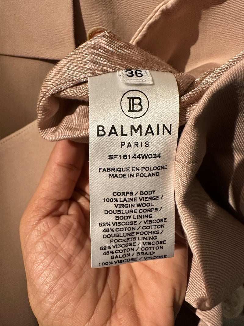 Balmain Blush Pink Sleeveless Blazer Dress