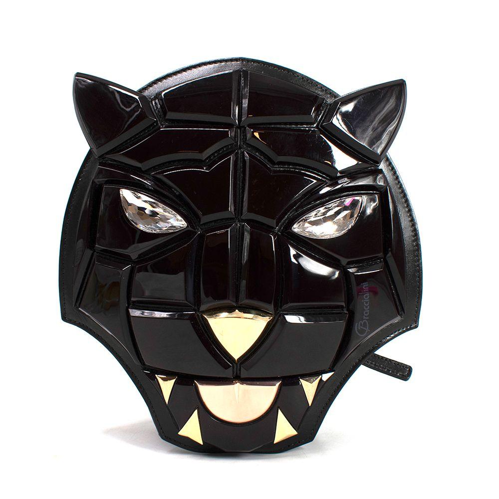 Braccialini Black Tema Panther Leather Bag