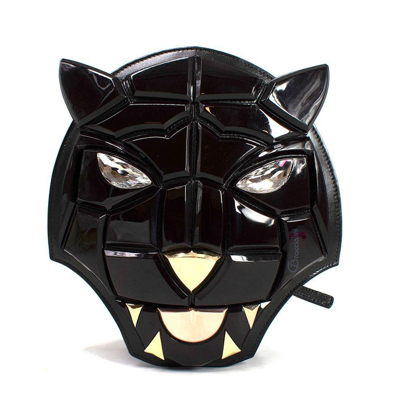 Braccialini Black Tema Panther Leather Bag
