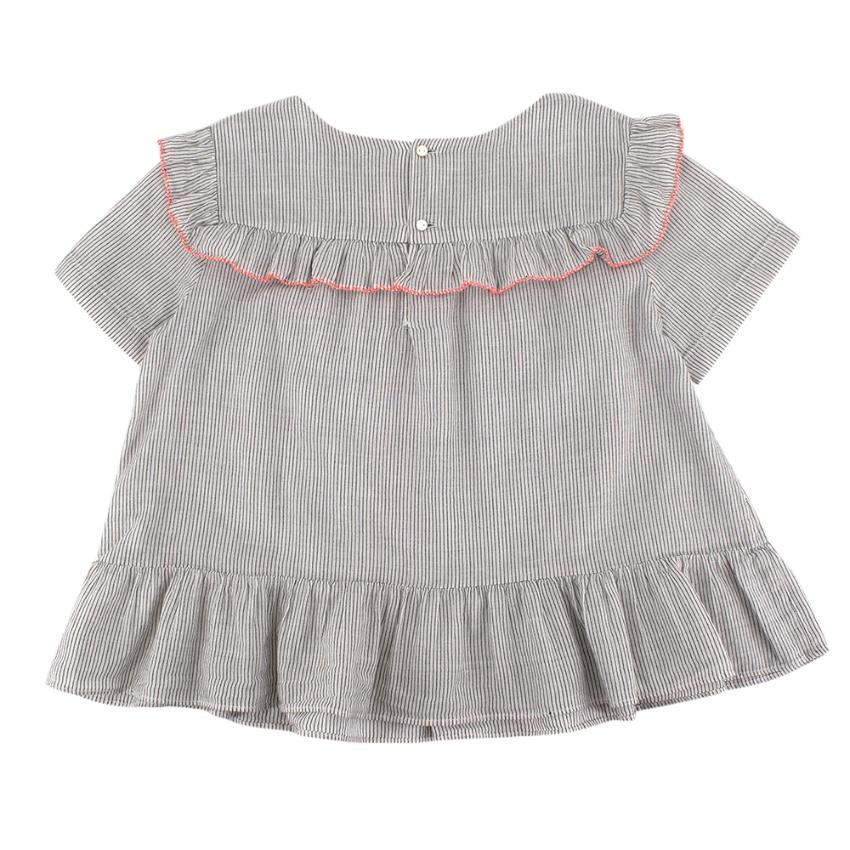 Bonpoint White & Black Striped Top