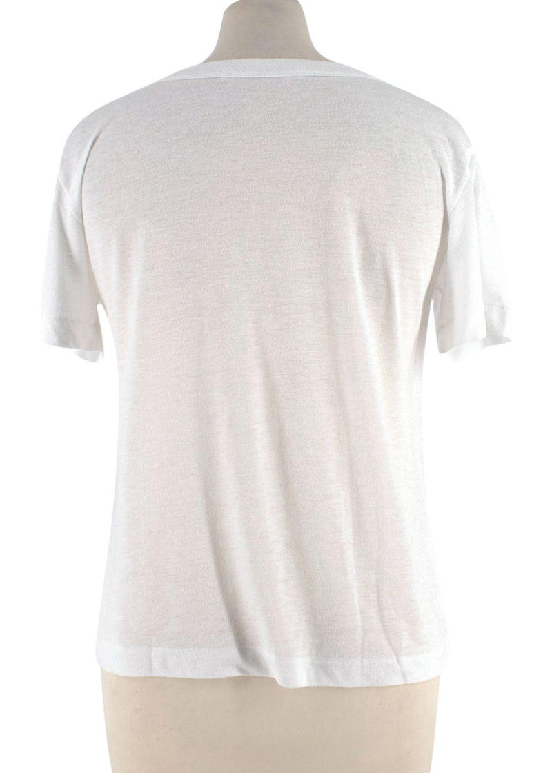 Sacai Luck Lace Trim White T-Shirt