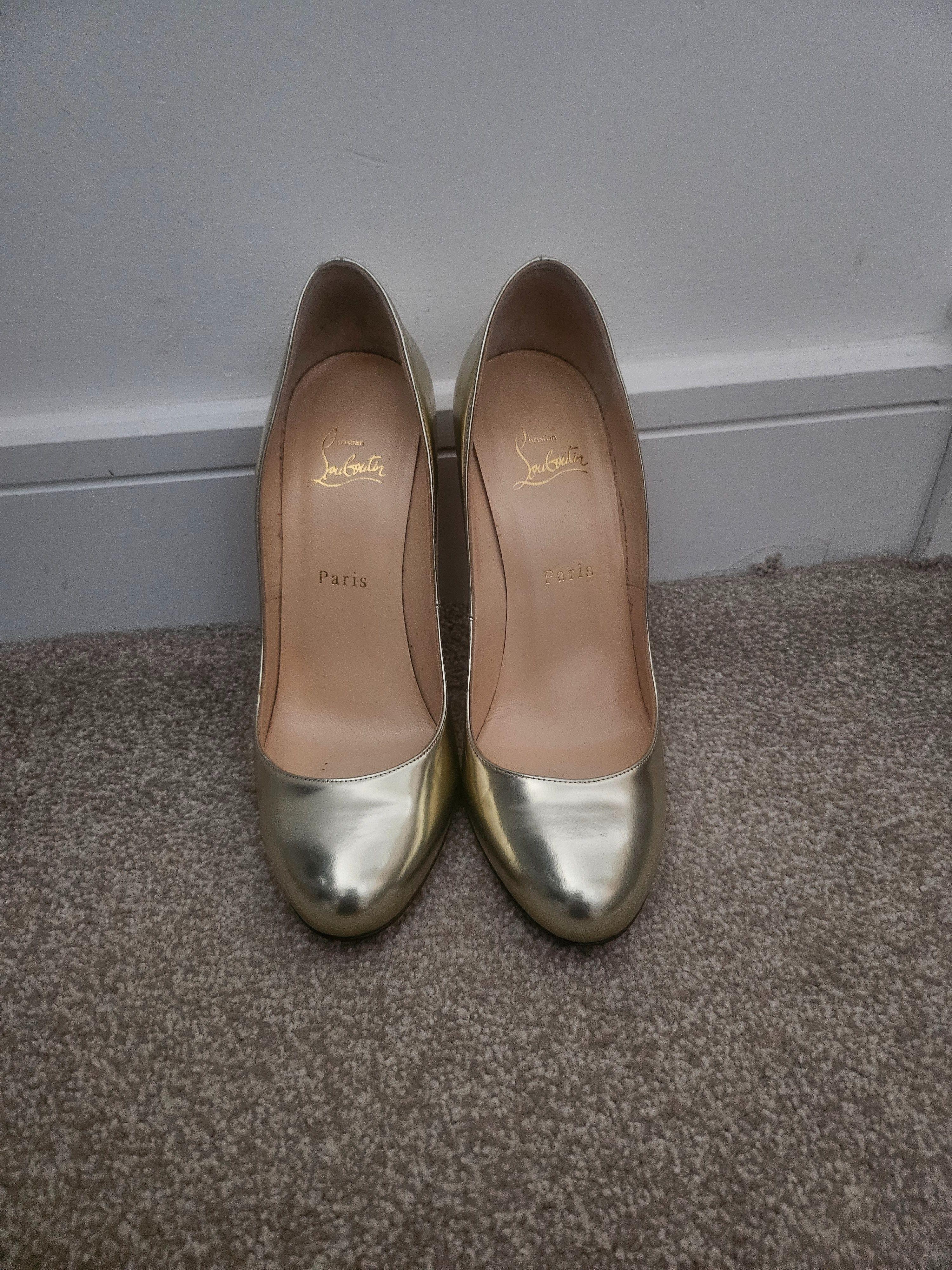 Christian Louboutin Gold Fifi Pumps