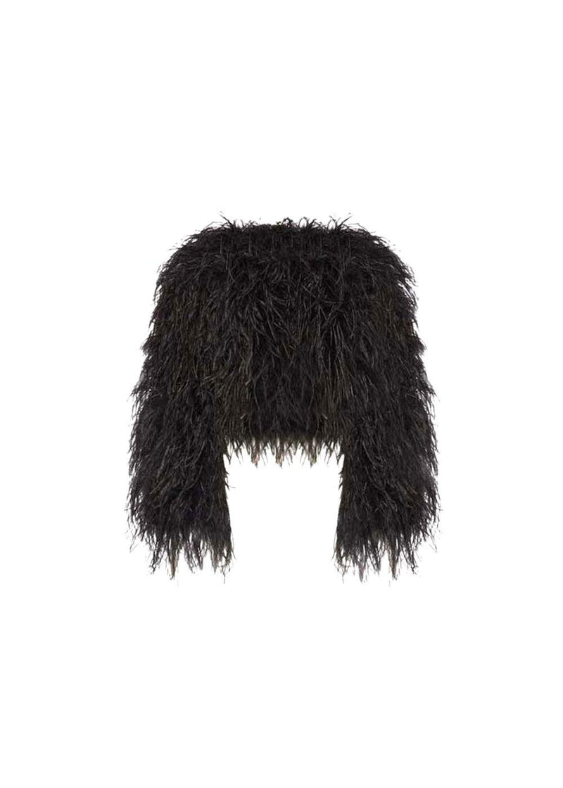 black marabou Madonna jacket