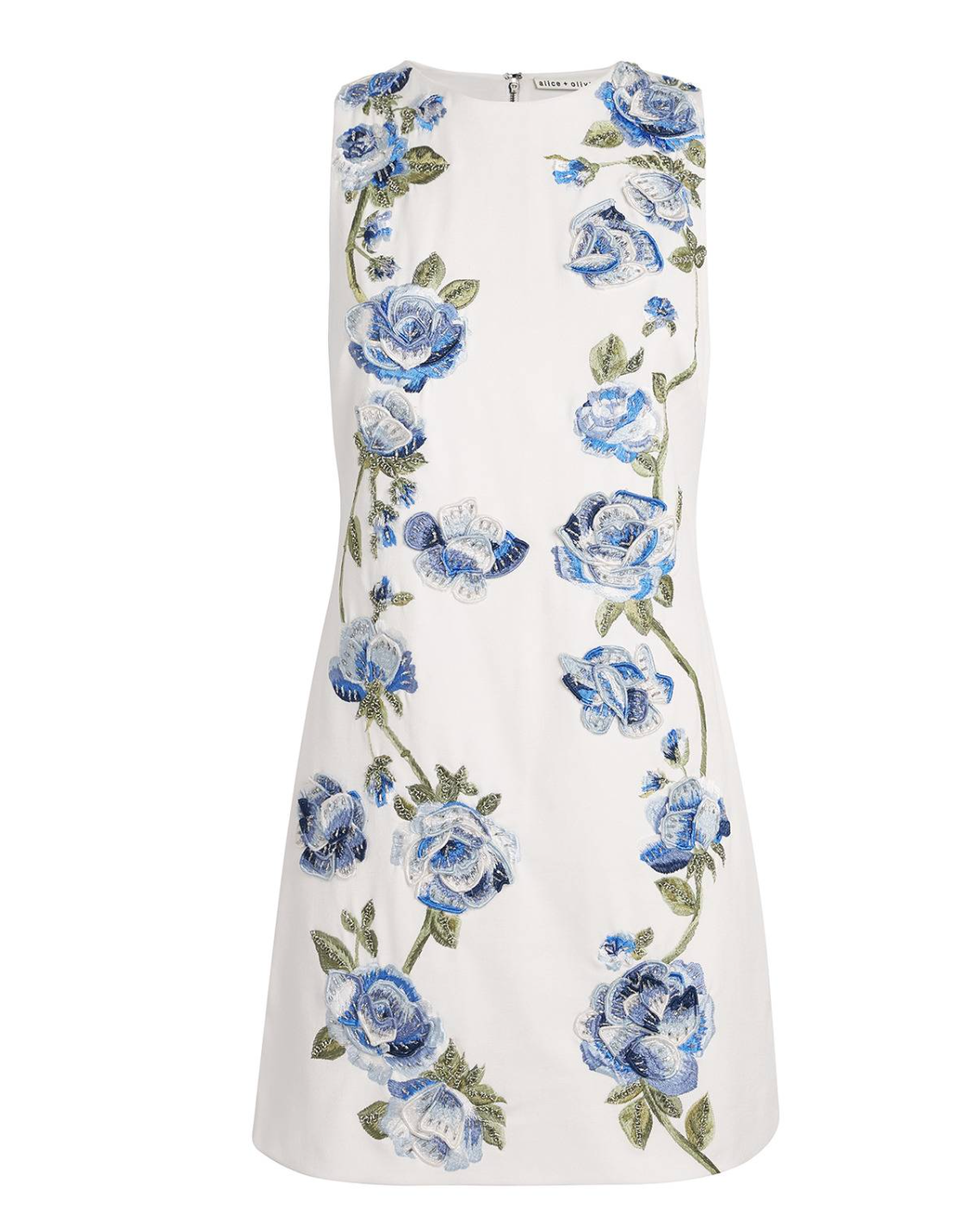 Alice+Olivia Embroidered Floral Clyde Mini Dress