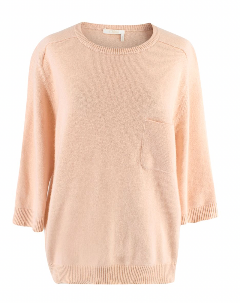Chloe Cropped Sleeve Cashmere Jumper