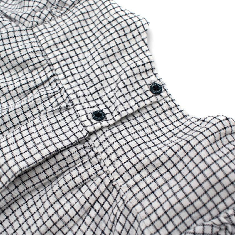 Marie Chantal White/Navy Check Cotton Long Sleeve Shirt