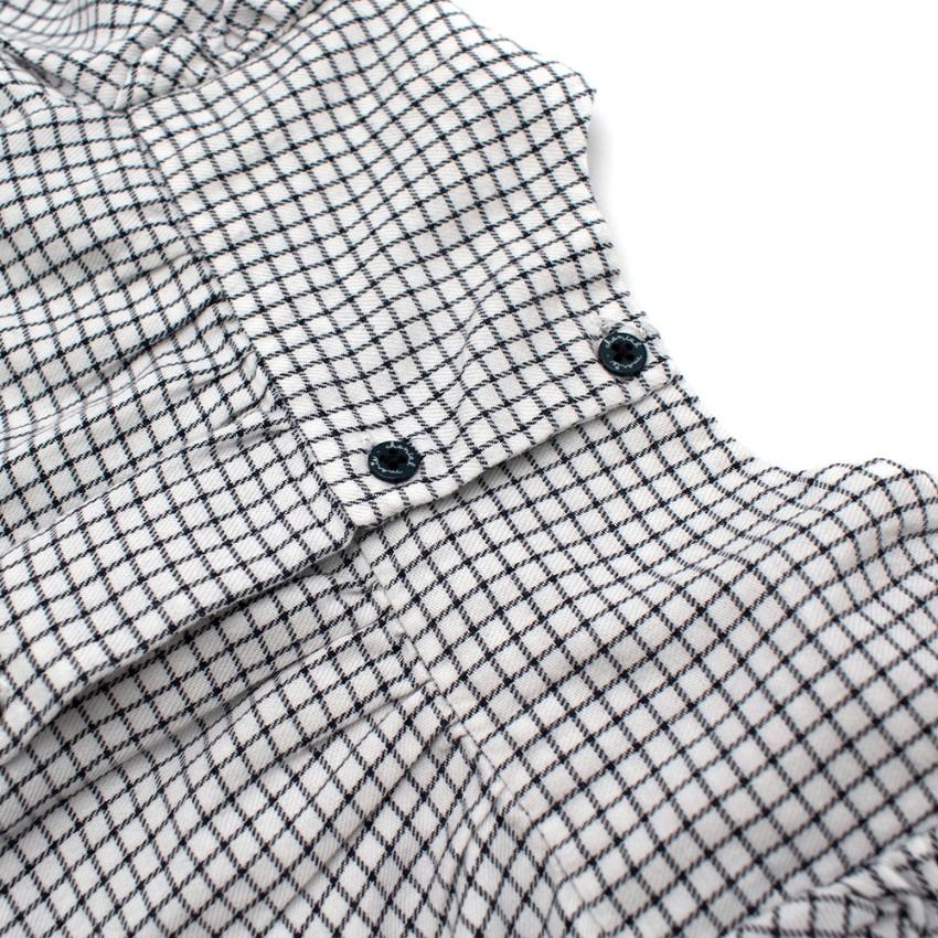 Marie Chantal White/Navy Check Cotton Long Sleeve Shirt