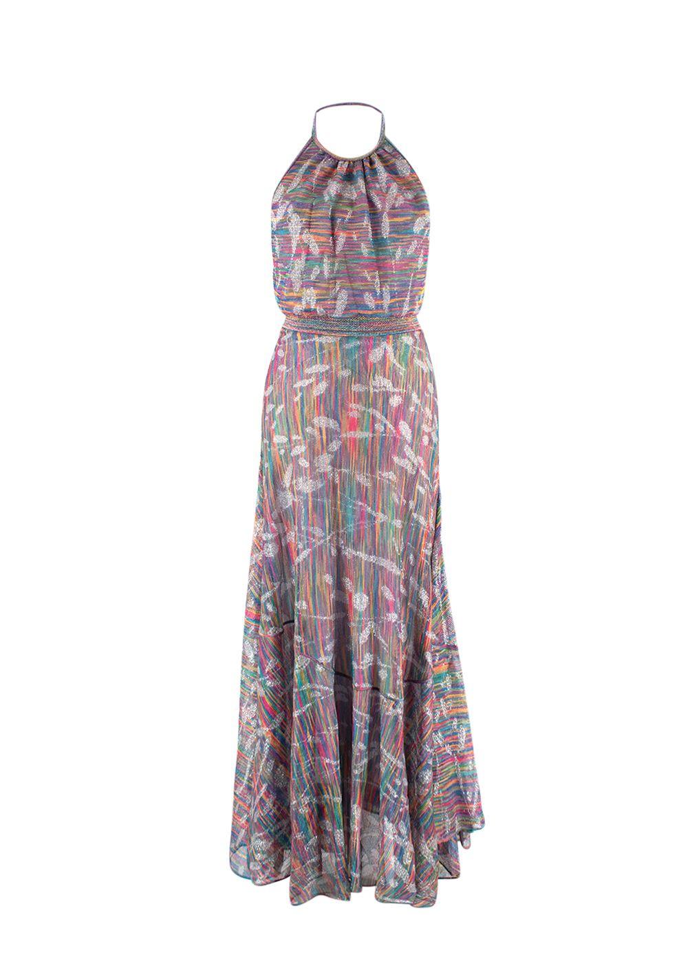 Missoni Multicoloured stretch-silk Halter Neck Dress