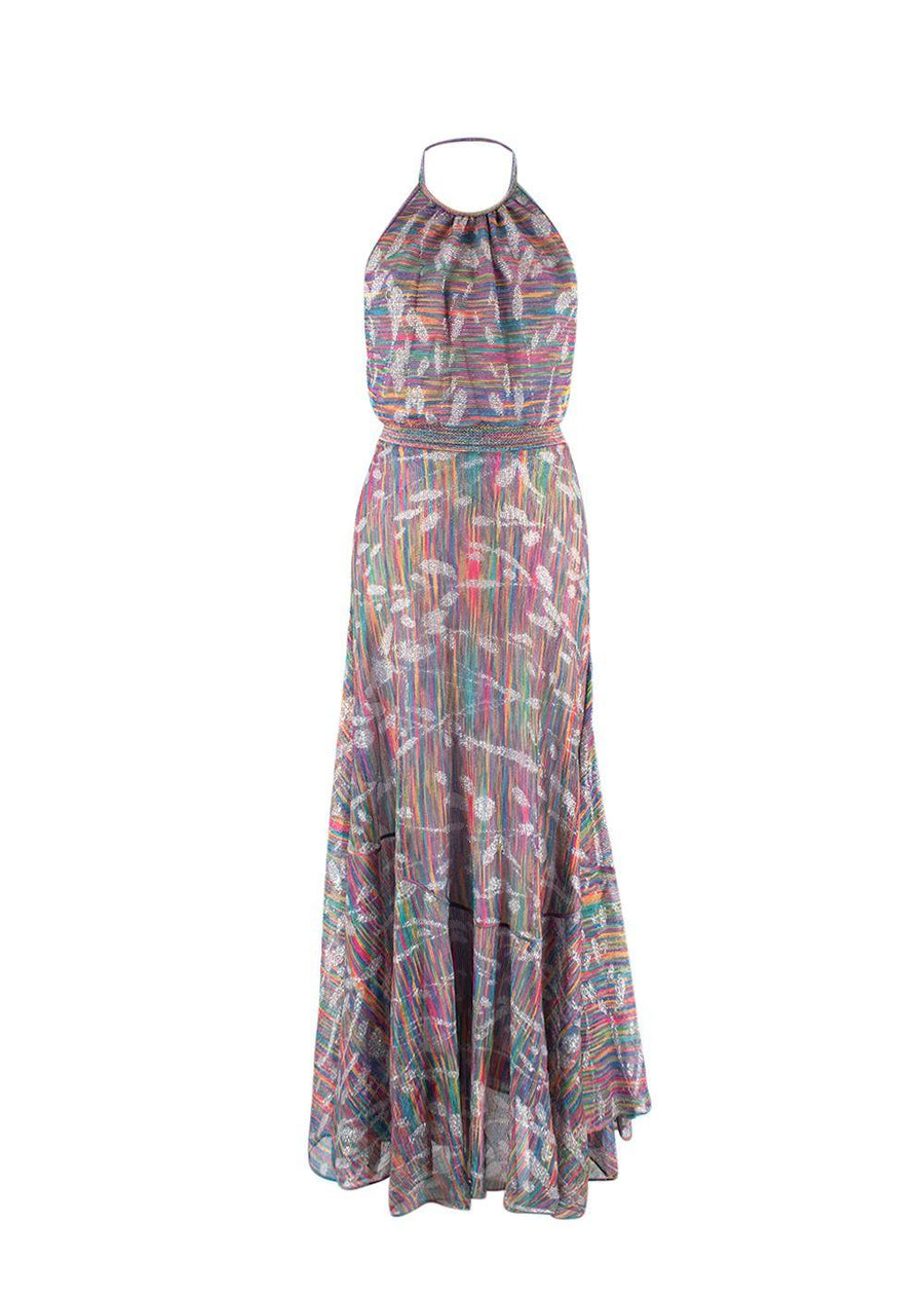 Missoni Multicoloured stretch-silk Halter Neck Dress