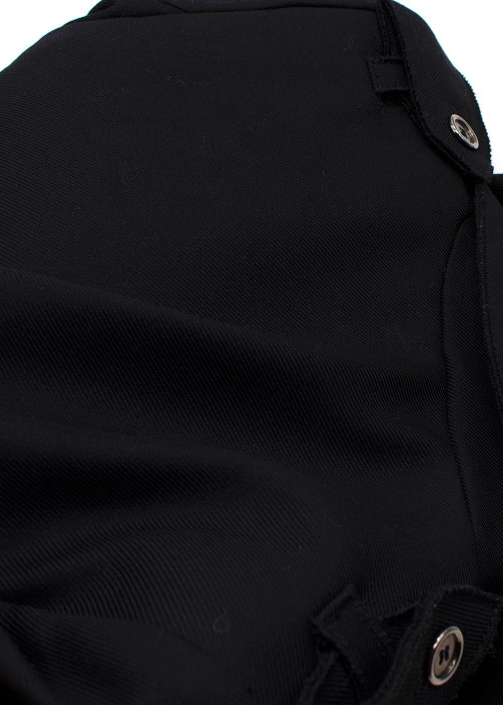 Dolce & Gabbana Black Belted Pure Wool Double Breasted  Trench Coat