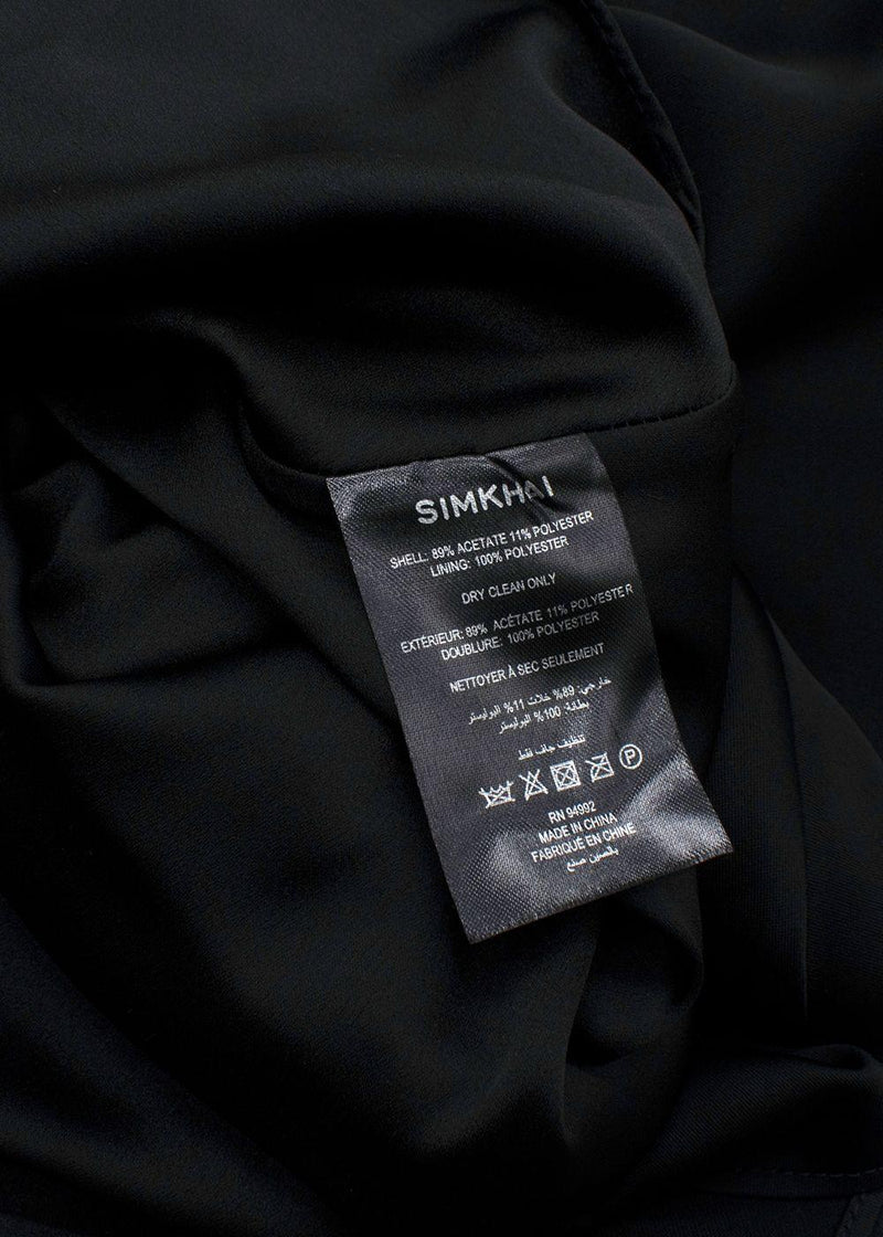 Simkhai Black Satin Midi Skirt