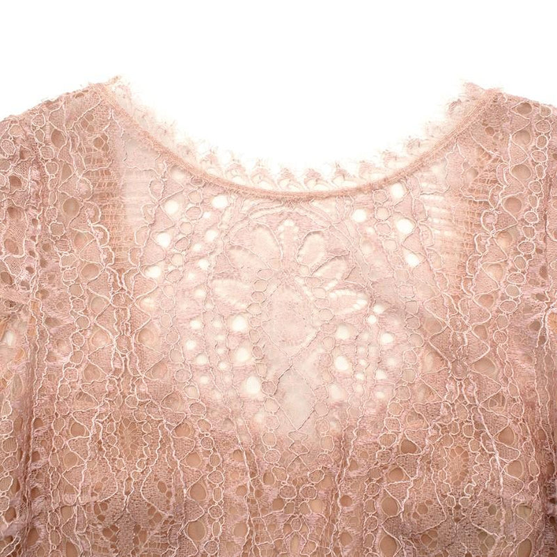 Emillio Pucci Soft Pink V-Back Lace Dress