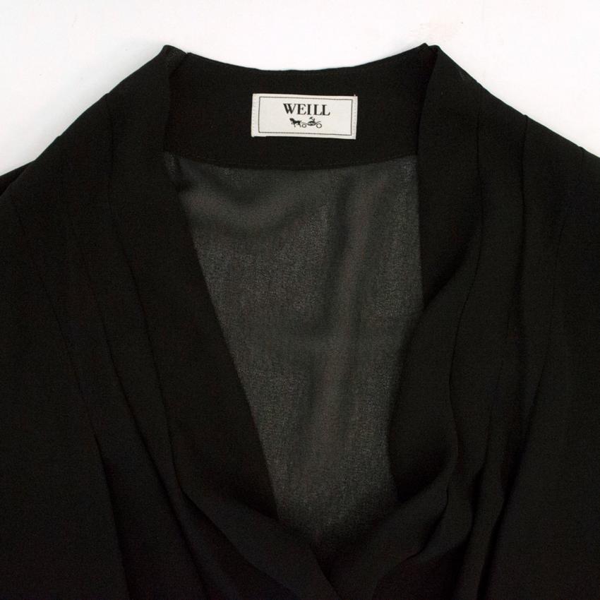 Weill Black Mesh Top Long Sleeved Dress