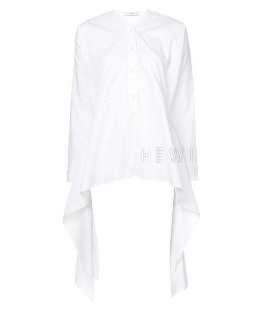 Tome White Tie Black Blouse