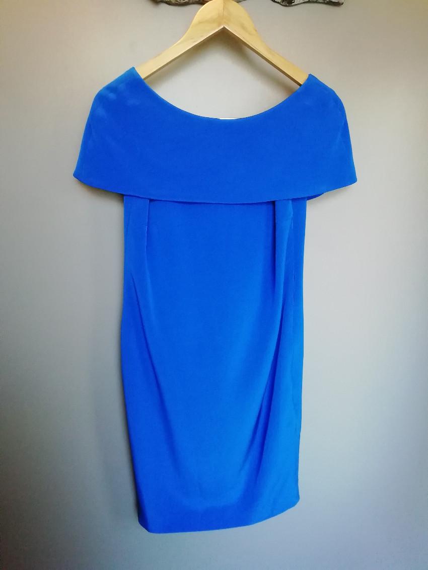 Susannah Blue Cape Shift Dress
