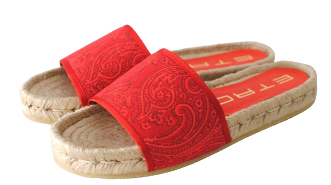 Etro Paisley Raffia Slides