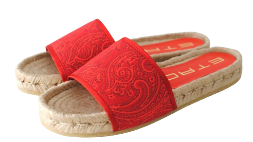 Etro Paisley Raffia Slides