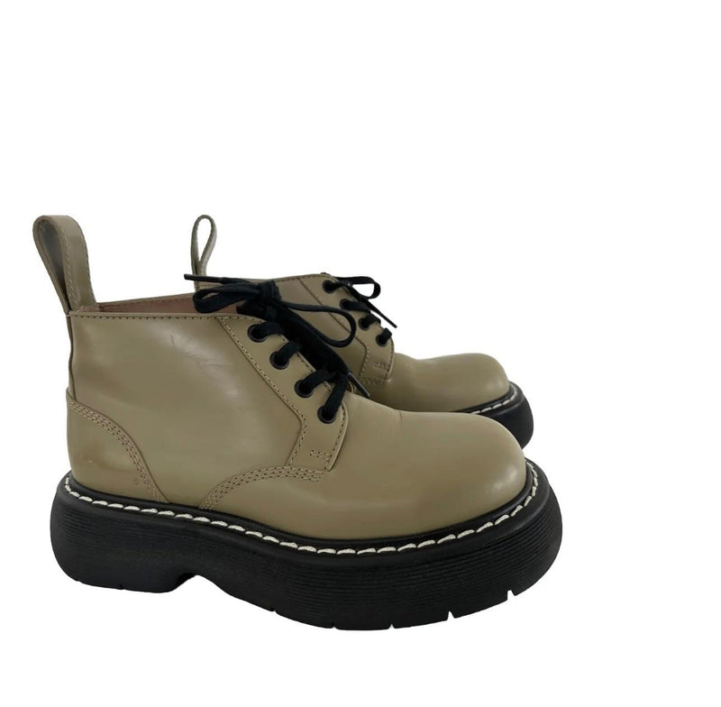 Bottega Veneta Khaki Bounce Lace-up Ankle Boots