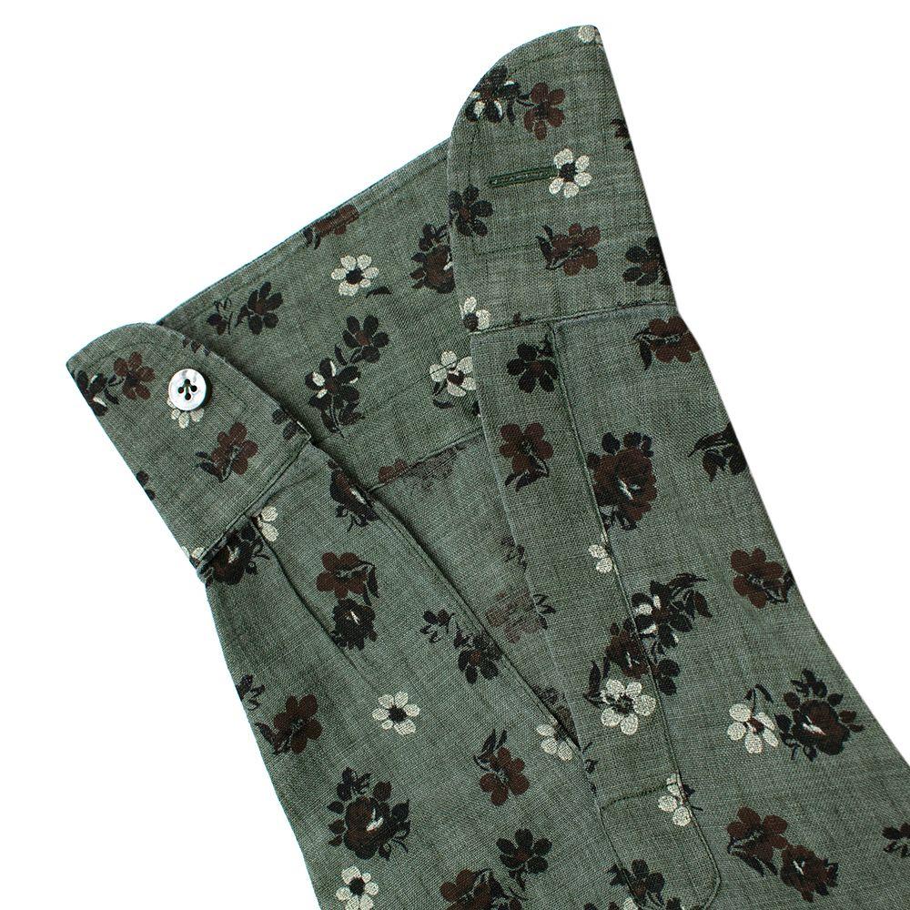 Donato Liguori Sage Green Floral Linen Shirt