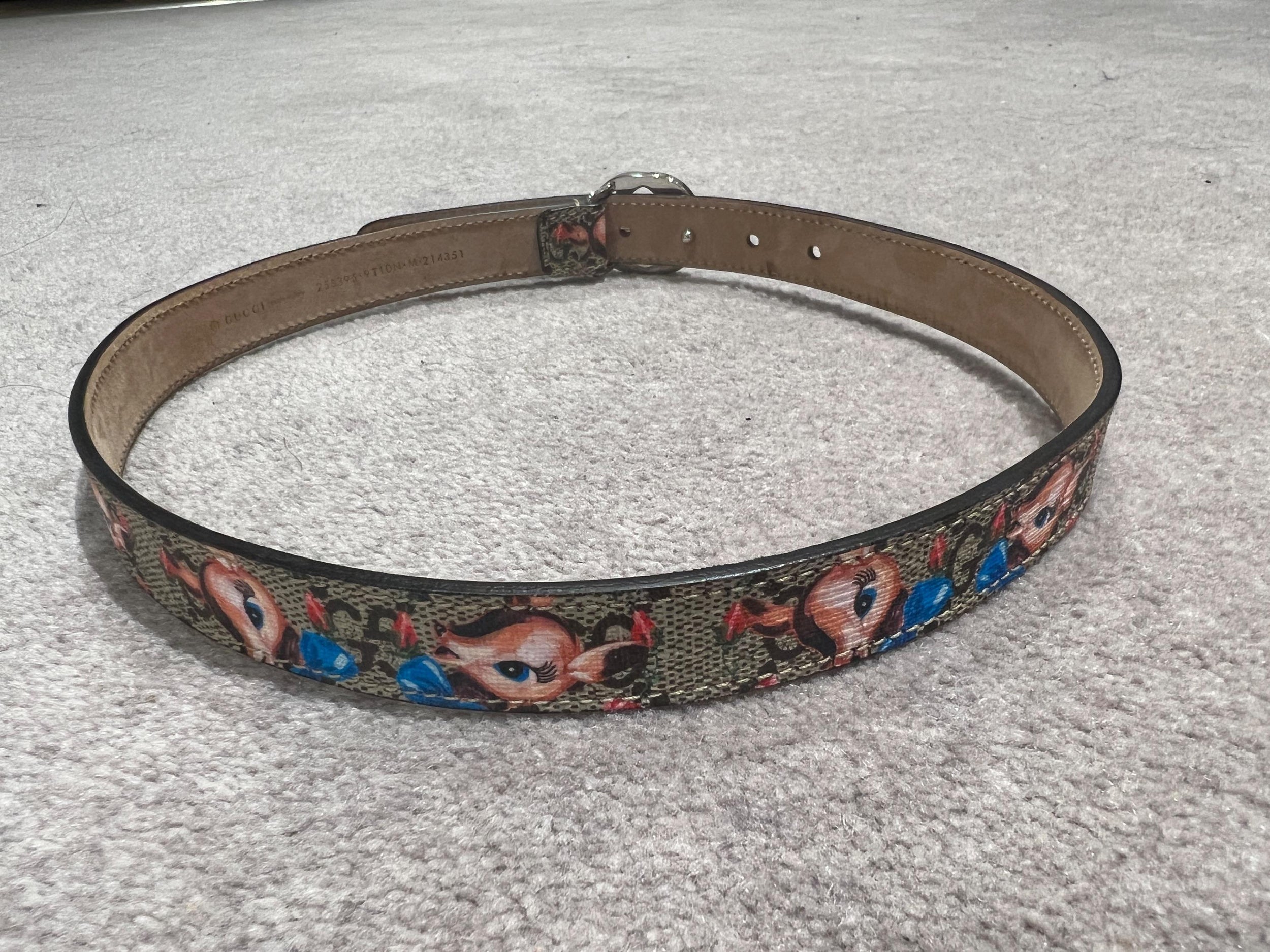 Kids 5Y Cartoon Print Slim GG Supreme Belt