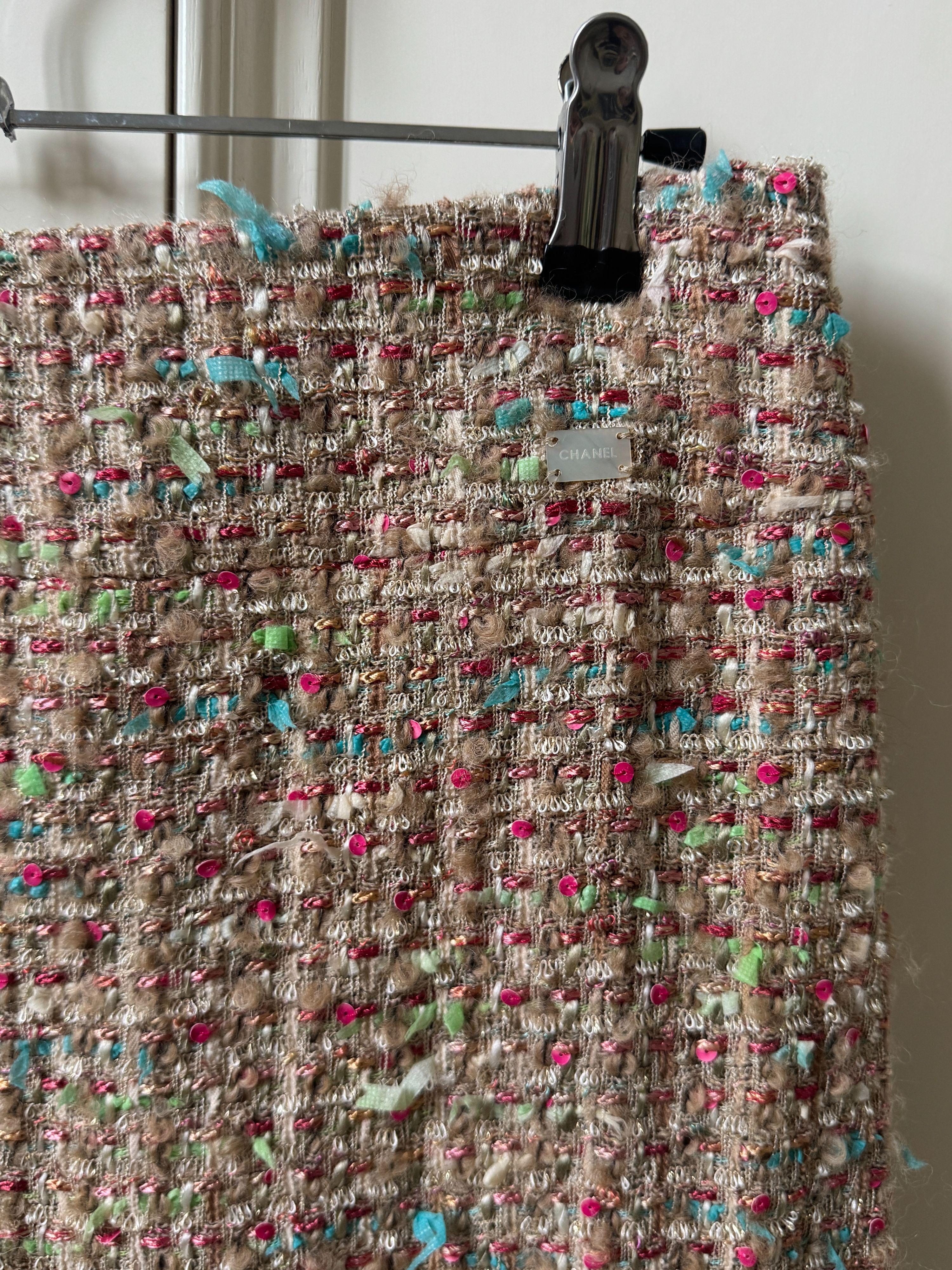 Chanel Karl Lagerfeld 2005 Multi Colour Tweed Skirt