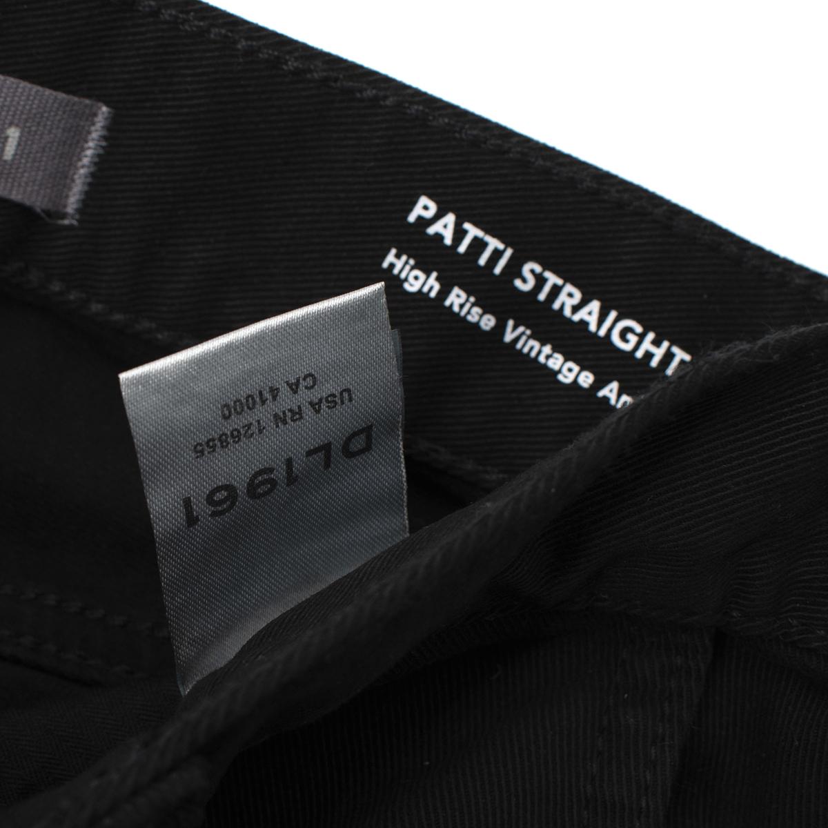 DL1961 Patti Black High Waist Straight Vintage Denim Jeans
