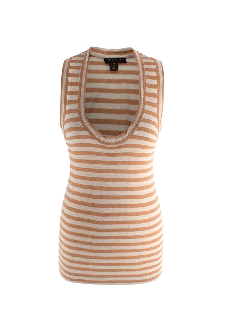 Louis Vuitton Brown Cashmere and Silk Blend Scoop Neck Vest