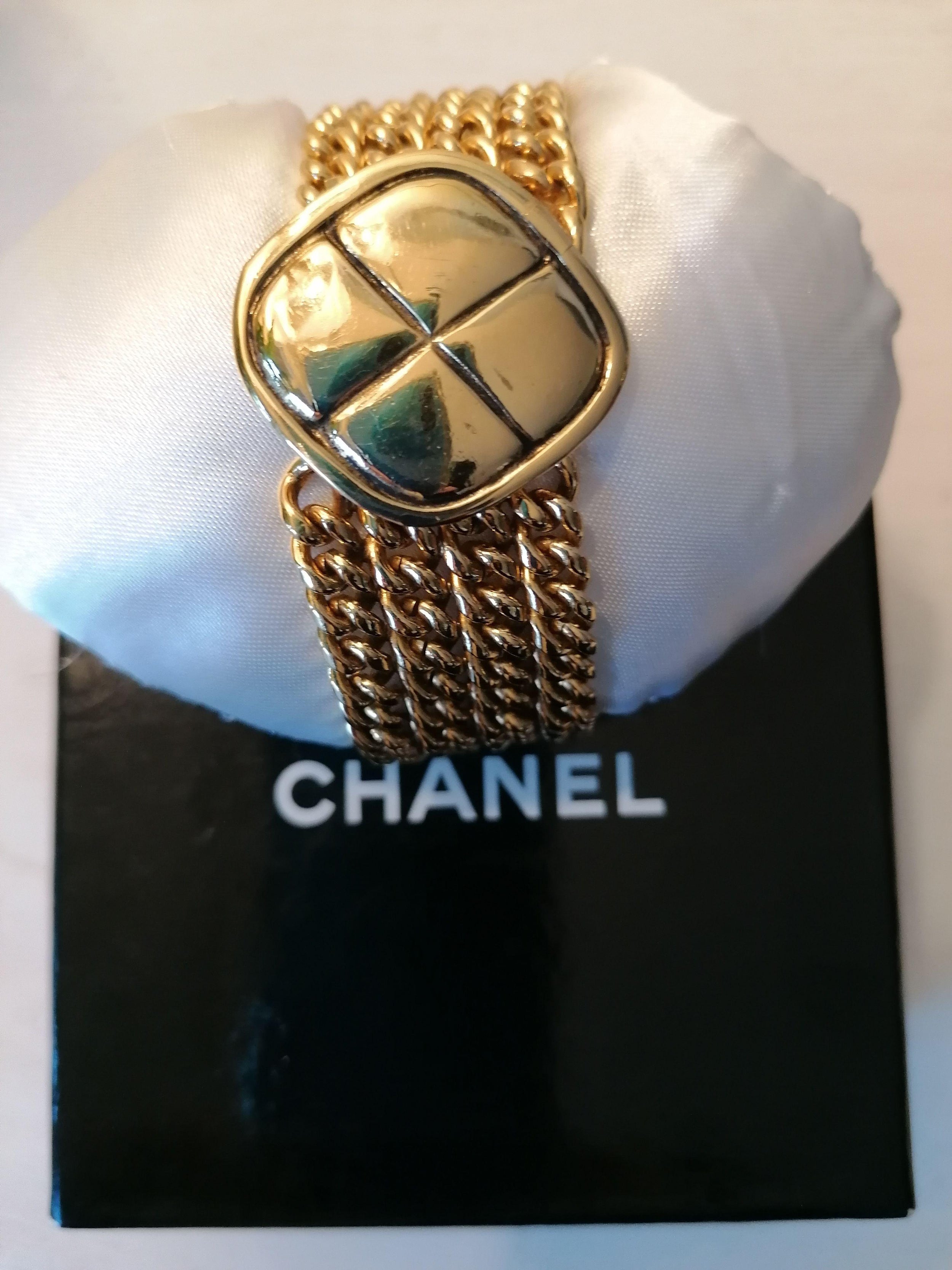 Chanel Vintage Gold Plated Chain Bracelet