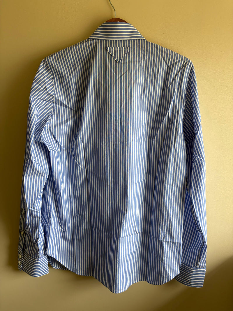 Prada Embellished Collar Striped Shirt
