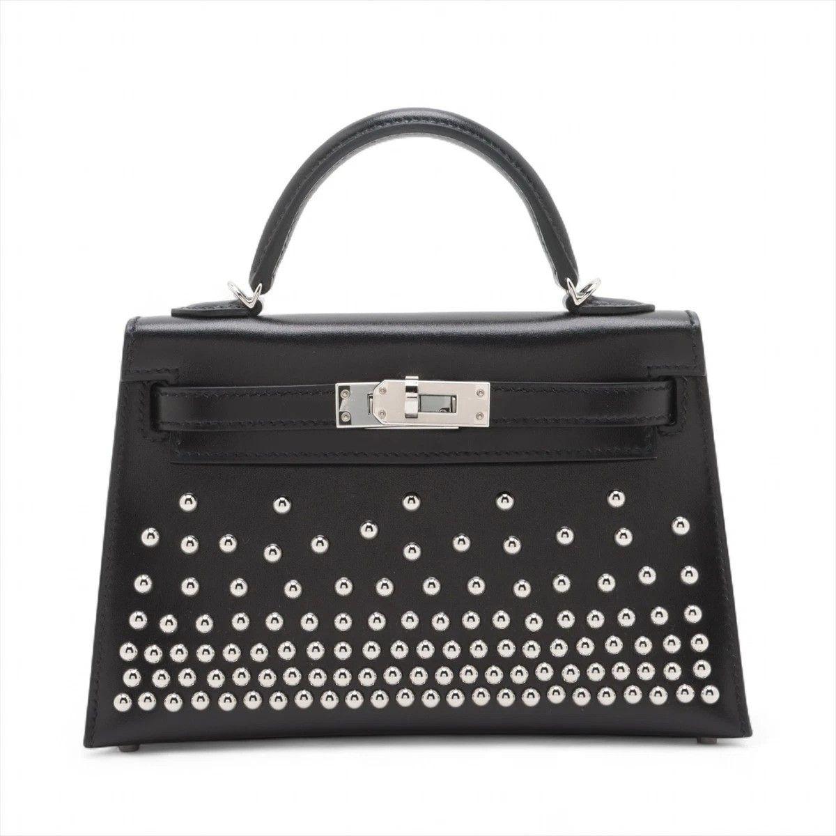 Kelly Handbag 20 Black Cloute Box Sellier PHW B