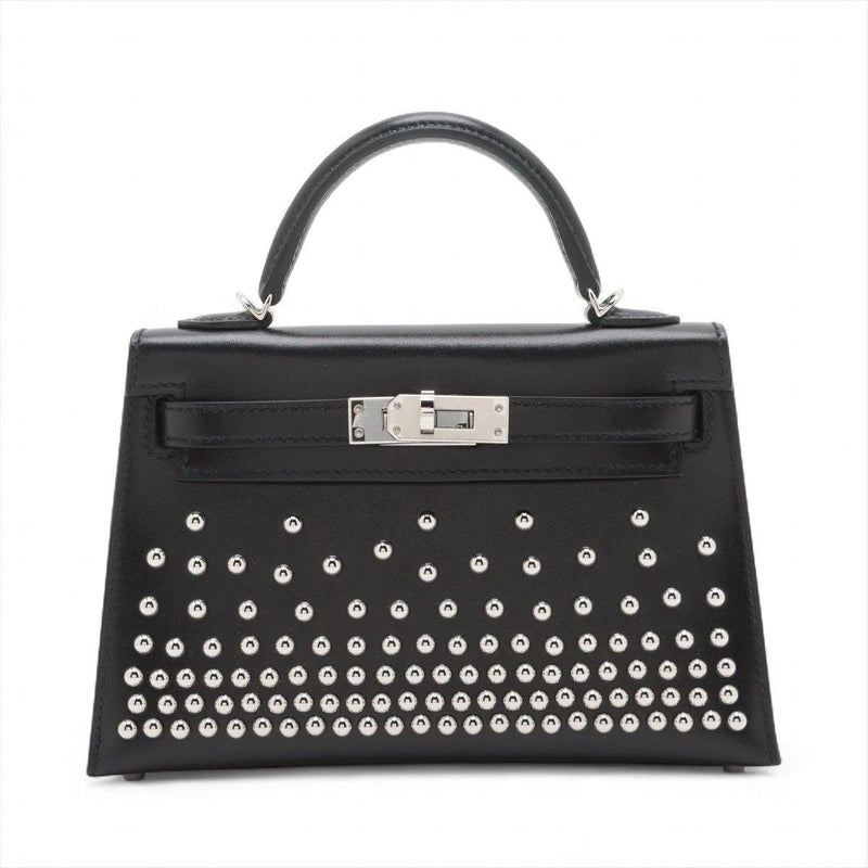 Kelly Handbag 20 Black Cloute Box Sellier PHW B