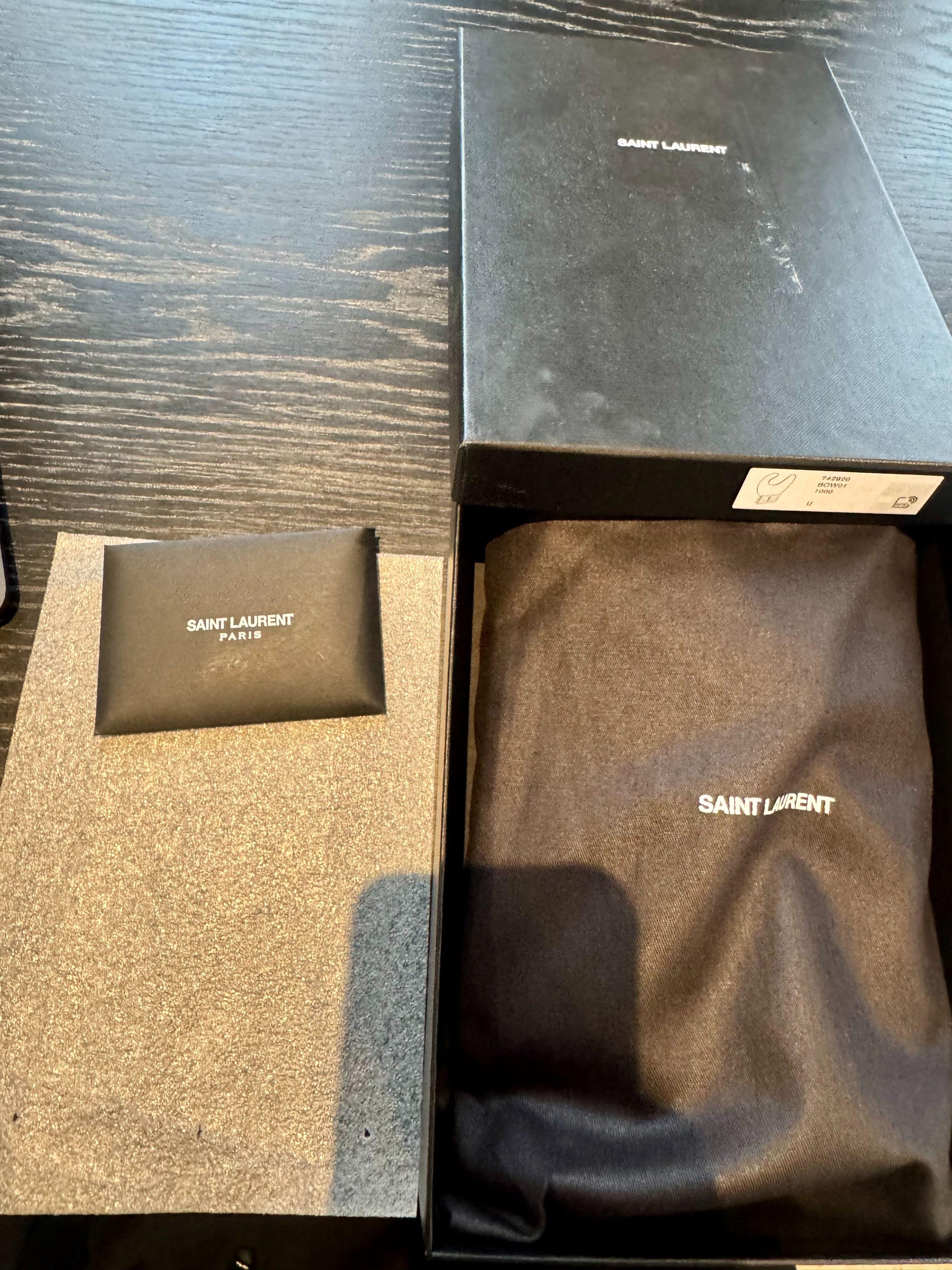 Saint Laurent Black Leather Cassandra Bag