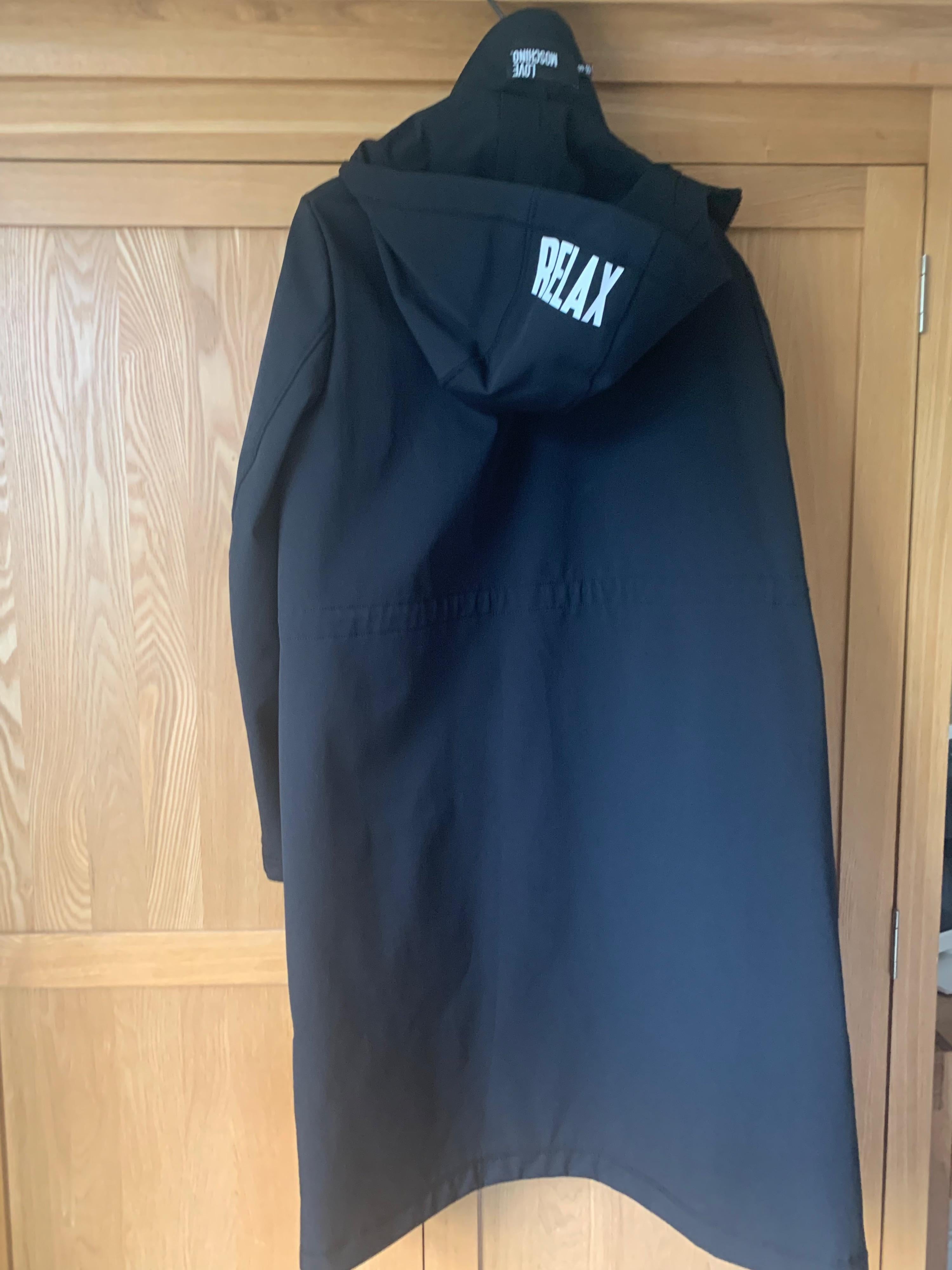 Love Zipped Logo Print Coat