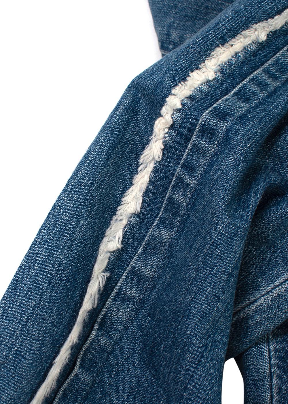 Stella McCartney Blue Fringed Detail Straight Leg jeans