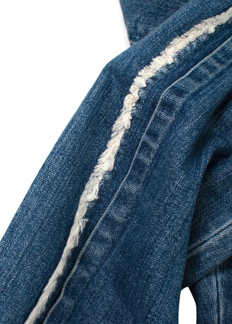 Stella McCartney Blue Fringed Detail Straight Leg jeans