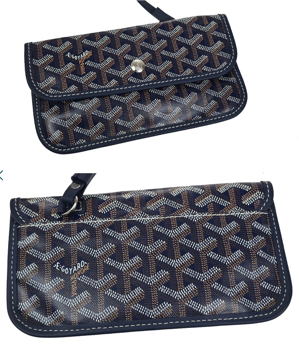 Goyard Navy Iconic Print Saint Louis Toe Bag and Pouch