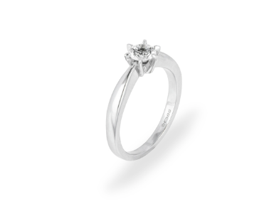 platinum & brilliant cut white diamond solitaire ring 52.5EU