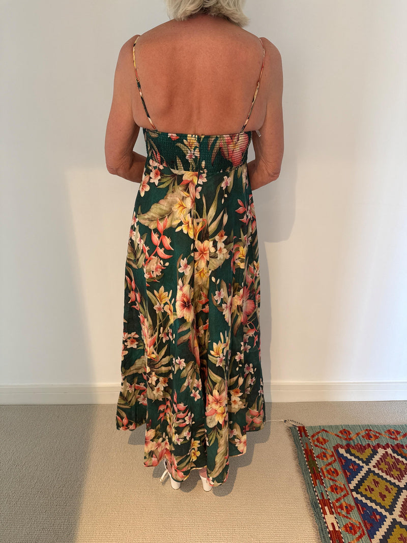 Floral Linen Midi Dress