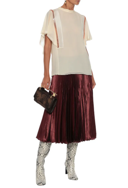 Chloe Crystal-embellished silk-crepe blouse