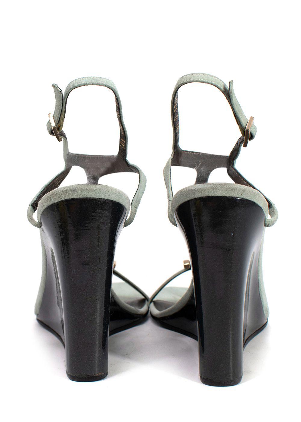 Gucci Turquoise Suede Wedges