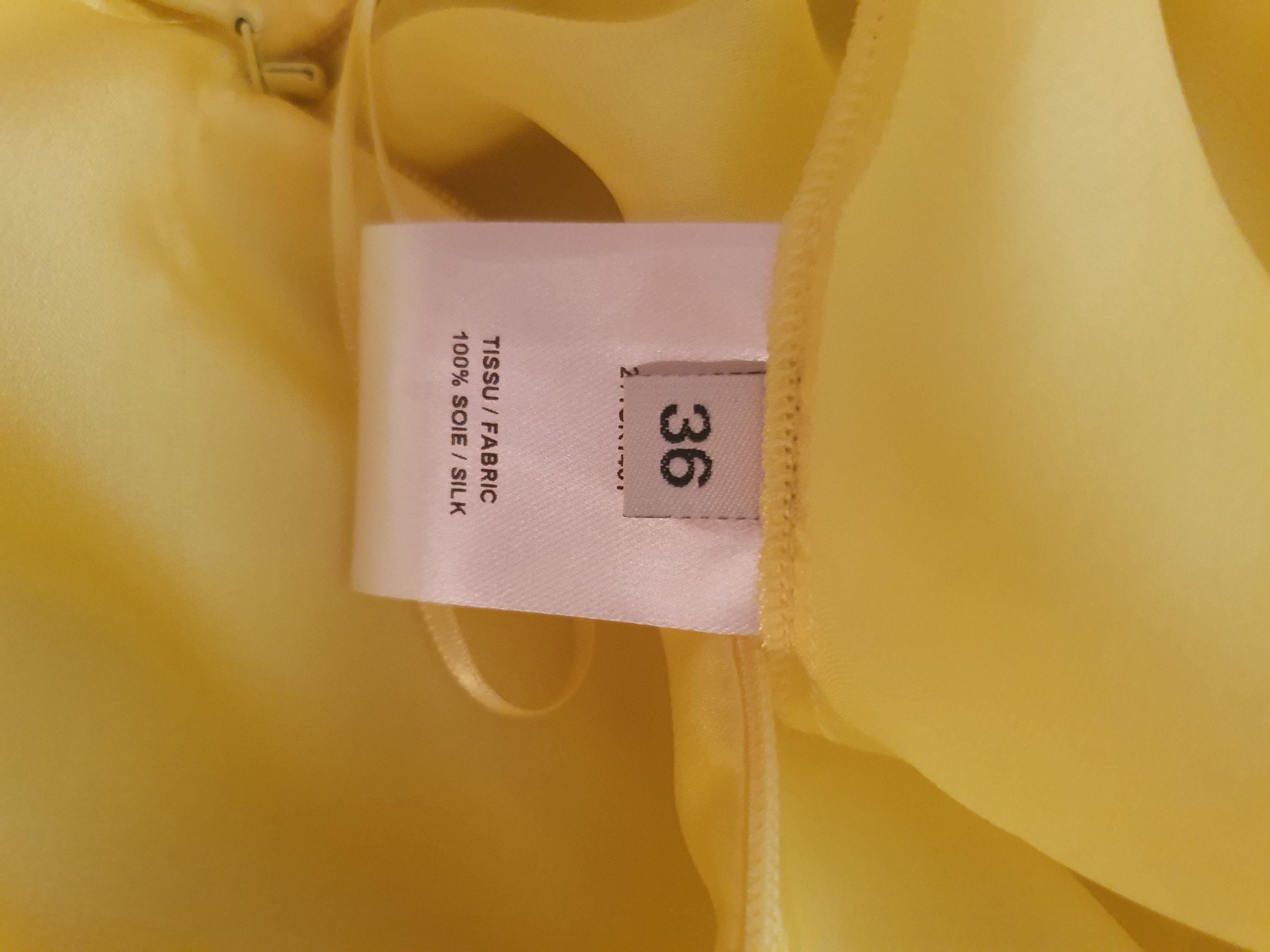 Yellow Ruffled Asymmetric Skirt